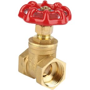 3/4" DN20 Threaded Brass Gate Valve, Economical Two-way Flow Manual Rotary Sluice Valve for Water, Oil, Gas, Steam