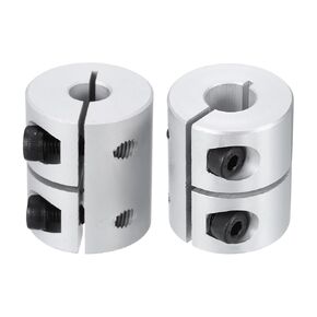 uxcell 2pcs Shaft Coupling 8mm to 10mm Aluminium Single Split Clamping Coupling, Rigid Stepper Motor Wheel Coupler Joint Connector for DIY Model, 3D Printers
