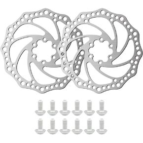 2Pcs 160mm Disc Brake Rotor Stainless Steel Bike Disc Brake Rotor with 6 Bolts Fit for Road Bike,Mountain Bike,MTB,BMX