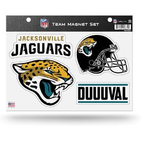 Rico Industries NFL Jacksonville Jaguars Alternate Team Magnet Set 8.5" x 11" - Home Décor - Regrigerator, Office, Kitchen