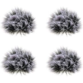 SING F LTD 4pcs Microphone Windshield Wireless Lavalier Microphone Windproof Cover Plush Noise Reduction Windproof Cover Compatible with DJI MIC