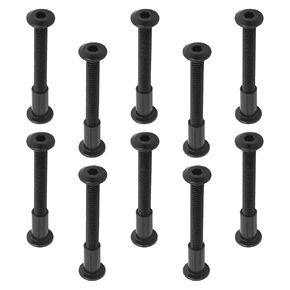 Bettomshin 10Pcs M6 Binding Screws, M6 x 50mm Carbon Steel Binding Screws, Platform Furniture Hexagonal Lock Screw Connecting for Scrapbook Photo Albums, DIY Leather, Baby Bed Furniture