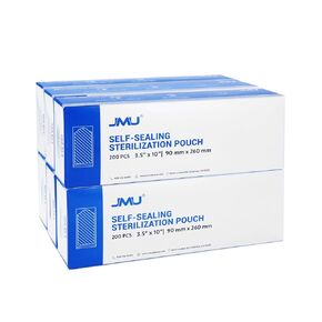JMU Self Seal Sterilization Pouches 3.5" x 10", Sterilization Bags 200 per Box