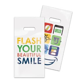 Flash Your Beautiful Smile Dental Giveaway Bags, 6" x 12", Pack of 100