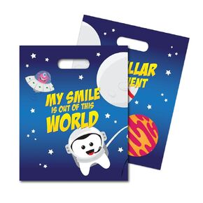 Tootie in Space Dental Giveaway Bags, 8" x 10", 100 Pack