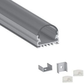 LEDPROFILES 5-Pack 8ft (2.4Meter) U Shape LED Aluminum Channel with Frosted Flat Diffuser, End Caps and Mounting Accessories - 967 Series - LED Profile Extrusion