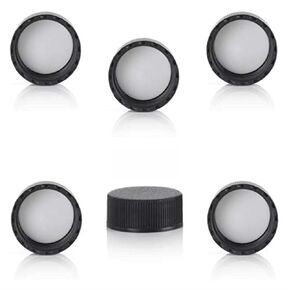 Black 24-400 Continuous Thread Closure Caps for Vials (24-400, Black, 20)