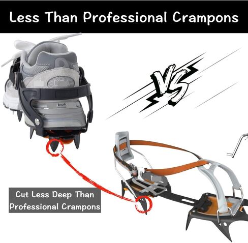 Crampons for Hiking Boots Men/Women, Unisex Spikes for Shoes, Shoe Traction Devices for Hiking, Snow Walking, Jogging, Universal Fit. in Kuwait