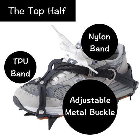 Crampons for Hiking Boots Men/Women, Unisex Spikes for Shoes, Shoe Traction Devices for Hiking, Snow Walking, Jogging, Universal Fit. in Kuwait