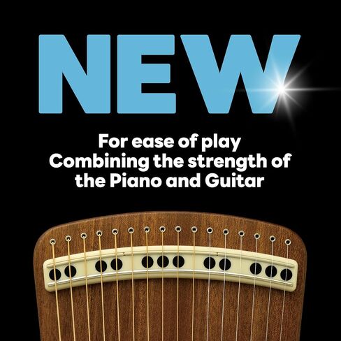 Guitar Harp | Hanago M28 [16 Strings but Playable 28 Notes] Single-Fret Fingerboard with Piano Array, Portable A4 Size, All Solid Wood(Mahogany) in Saudi Arabia