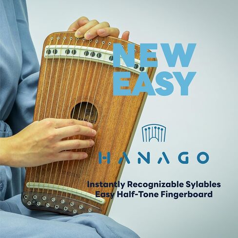 Guitar Harp | Hanago M28 [16 Strings but Playable 28 Notes] Single-Fret Fingerboard with Piano Array, Portable A4 Size, All Solid Wood(Mahogany) in Saudi Arabia