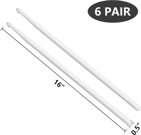 YOUEON 6 Pairs 5A Luminous Light up Drumsticks Glow in The Dark, 16 Inch Drum Sticks with Anti-slip Handle for Jazz, Folk, Rock Band, Small Venue and Acoustic Performance, Green & Blue in Kuwait