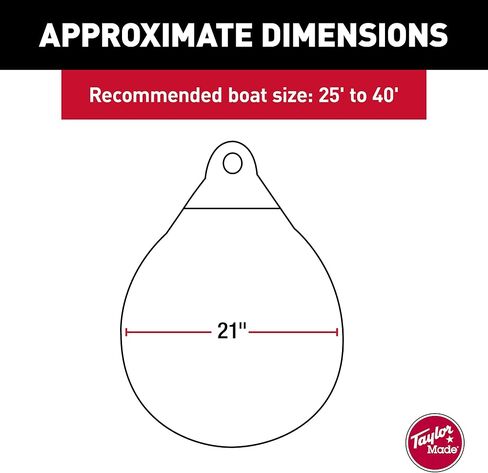 TAYLOR MADE PRODUCTS Tuff End Buoy, Orange (21") – Flexible, Strong, Marine-Grade Vinyl Buoy for 25-40 Foot Boats – Easy-to-use, Trivalve™ Inflates with Standard Ball Pump – 2020108091 in Saudi Arabia