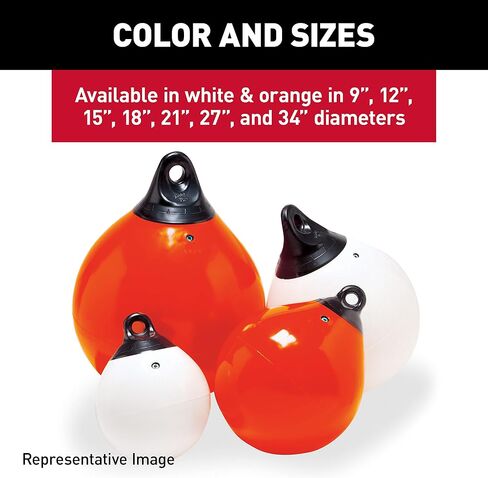 TAYLOR MADE PRODUCTS Tuff End Buoy, Orange (21") – Flexible, Strong, Marine-Grade Vinyl Buoy for 25-40 Foot Boats – Easy-to-use, Trivalve™ Inflates with Standard Ball Pump – 2020108091 in Saudi Arabia