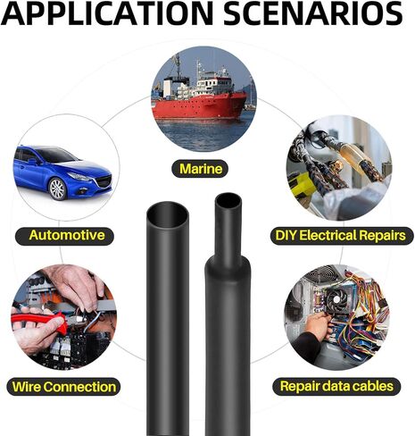 Heat Shrink Tubing 1/2 Inch - 3:1 Ratio Heat Shrink Sleeves Heavy Duty Marine Grade Heat Shrink Wire Cable Tubing Electrical Shrink Wrap Tubing Adhesive 10ft. in Saudi Arabia