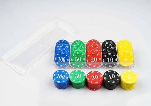 Clear Acrylic Poker chip Holders (with lids) - Holds 100 Chips Each (10) in Saudi Arabia