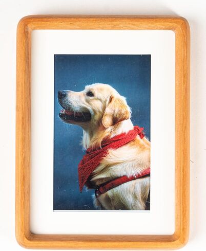 Picture-Photo-Frame-4x6 Natural-Wood-Glass Mat-Vertical-Horizontal Tabletop-Display-Wall-Mount - for Home Decor or Office Desk Family Mothers Day Gift(Teak,4x6 Matted to 3x5) in Saudi Arabia