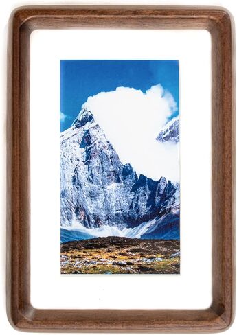 Picture-Photo-Frame-4x6 Natural-Wood-Glass Mat-Vertical-Horizontal Tabletop-Display-Wall-Mount - for Home Decor or Office Desk Family Mothers Day Gift(Teak,4x6 Matted to 3x5) in Saudi Arabia