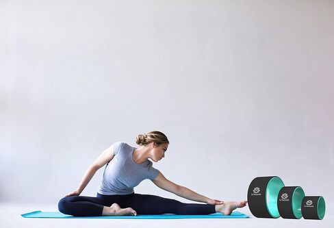 مجموعة عجلات اليوغا Le Essentials - عجلة دعم اليوغا دارما الأقوى والأكثر راحة - 3 عبوات لآلام الظهر والتمدد (13، 10، 6 بوصات) - مجموعة عجلات اليوغا دارما (أزرق) in Kuwait