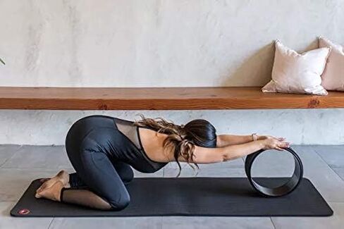 مجموعة عجلات اليوغا Le Essentials - عجلة دعم اليوغا دارما الأقوى والأكثر راحة - 3 عبوات لآلام الظهر والتمدد (13، 10، 6 بوصات) - مجموعة عجلات اليوغا دارما (أزرق) in Kuwait