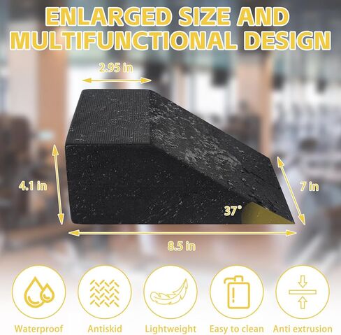 عبوتان من كتل إسفين القرفصاء بزاوية أعلى، منحدر القرفصاء المائل الاحترافي غير القابل للانزلاق، لوح تمديد مرتفع بكعب الساق، ينطبق على الرجال والنساء، واليوجا، والتوازن، والضغط، والبيلاتيس، واللياقة البدنية، وسهل التنظيف in Kuwait