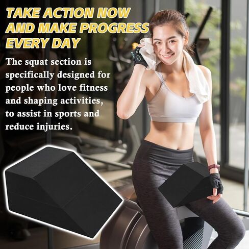 عبوتان من كتل إسفين القرفصاء بزاوية أعلى، منحدر القرفصاء المائل الاحترافي غير القابل للانزلاق، لوح تمديد مرتفع بكعب الساق، ينطبق على الرجال والنساء، واليوجا، والتوازن، والضغط، والبيلاتيس، واللياقة البدنية، وسهل التنظيف in Kuwait