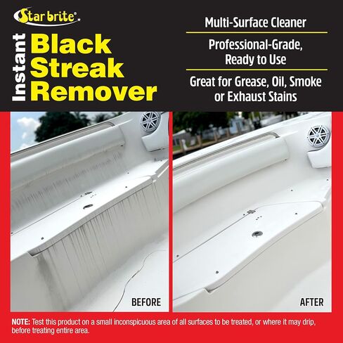 Star brite Instant Black Streak Remover - Dissolve Grease, Oil, Smoke & Exhaust Stains on Fiberglass, Vinyl, Metal, Plastic & Painted Surfaces - Spray On, Wipe Off in Saudi Arabia