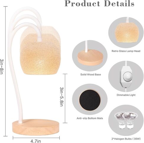 IZIDDO Candle Lamp Warmer,Crystal Vintage Dimmable Candle Warmer Lamp Adjustable Height Compatible Small Size Jar Candles,Wax Warmeras Gifts for Women,Home Decor(S Size) in Saudi Arabia