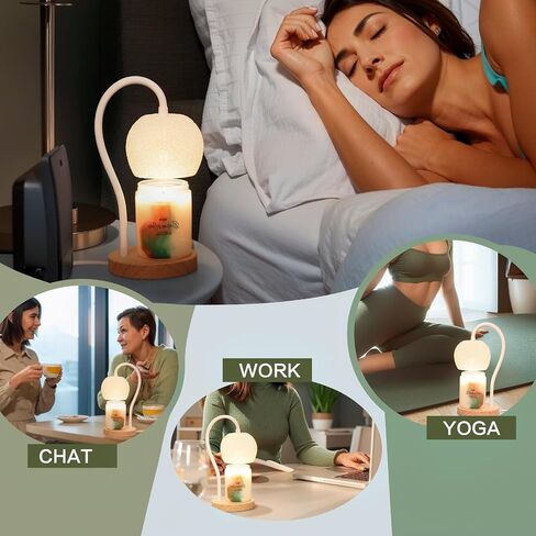 IZIDDO Candle Lamp Warmer,Crystal Vintage Dimmable Candle Warmer Lamp Adjustable Height Compatible Small Size Jar Candles,Wax Warmeras Gifts for Women,Home Decor(S Size) in Saudi Arabia