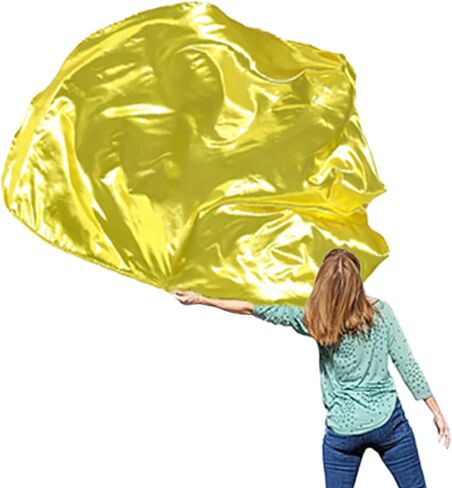 Wuchieal 1 Piece 74'' * 55'' Large Metallic color Flag with Flexible Rod, Church Liturgical Praise Prophetic Worship Adoration Dance Banner Worship Streamer, Practice Play Flags Gold in Saudi Arabia