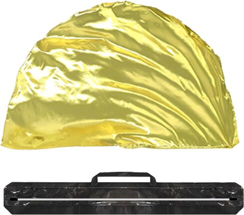 Wuchieal 1 Piece 74'' * 55'' Large Metallic color Flag with Flexible Rod, Church Liturgical Praise Prophetic Worship Adoration Dance Banner Worship Streamer, Practice Play Flags Gold in Saudi Arabia