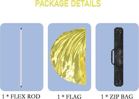 Wuchieal 1 Piece 74'' * 55'' Large Metallic color Flag with Flexible Rod, Church Liturgical Praise Prophetic Worship Adoration Dance Banner Worship Streamer, Practice Play Flags Gold in Saudi Arabia