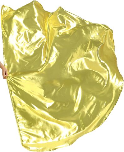 Wuchieal 1 Piece 74'' * 55'' Large Metallic color Flag with Flexible Rod, Church Liturgical Praise Prophetic Worship Adoration Dance Banner Worship Streamer, Practice Play Flags Gold in Saudi Arabia