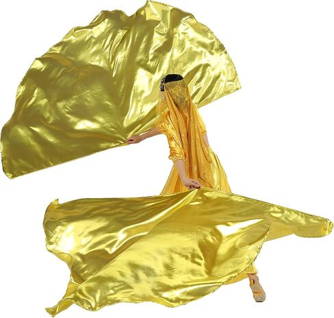 Wuchieal 1 Piece 74'' * 55'' Large Metallic color Flag with Flexible Rod, Church Liturgical Praise Prophetic Worship Adoration Dance Banner Worship Streamer, Practice Play Flags Gold in Saudi Arabia