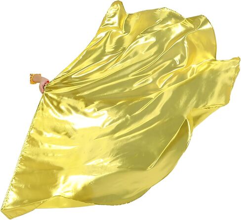 Wuchieal 1 Piece 74'' * 55'' Large Metallic color Flag with Flexible Rod, Church Liturgical Praise Prophetic Worship Adoration Dance Banner Worship Streamer, Practice Play Flags Gold in Saudi Arabia
