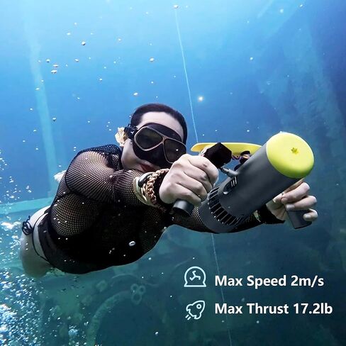 سكوتر EDGE SMART DRIVE K5 تحت الماء للغوص والغطس، مقاوم للماء حتى عمق 50 متر، قدرة التحمل 60 دقيقة، سكوتر البحر ثلاثي السرعات مع حامل كاميرا الحركة، حمام سباحة للرياضات المائية للبالغين باللون الأسود in Kuwait