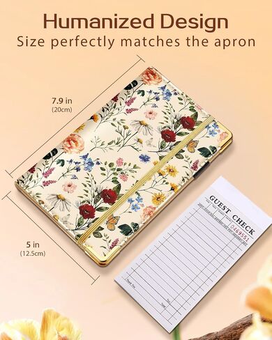 Slohif Server Book for Waitress Cute Serving Books with Zipper Pocket Accessories Leather Server Check Book Restaurant Waiter Server Booklet Ticket Book Holder Colorful Work Hard in Kuwait