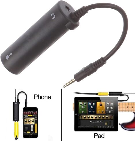 Guitar Interface I-Rig Converter Replacement Guitar Audio Interface Guitar for Phone Phone Tuner Lightweight Audio Adapter for iPhone, iPad and Android Smartphones and Tablets Practical Processe in Kuwait
