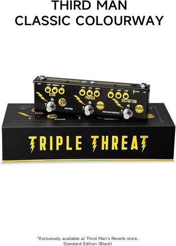 دواسة Donner X Third Man Hardware متعددة التأثيرات، تهديد ثلاثي 3 في 1 دواسة جيتار تناظرية تشويه فيزر صدى مع محول للجيتار الكهربائي in Saudi Arabia