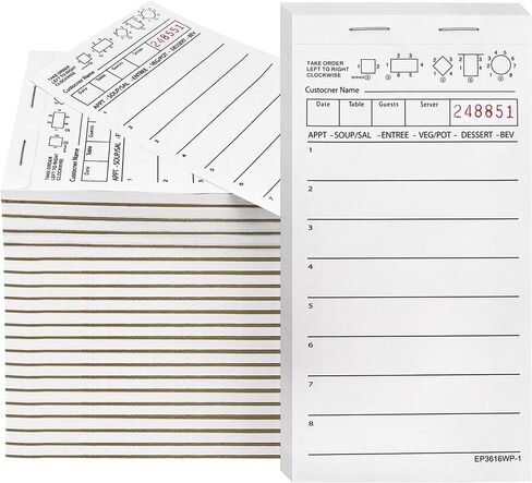 Rcybeo Guest Check Pads (8 Pack), Server Order Pads for Restaurant, Waitress Order Notepad, Food Receipt Book, Waitress Accessories in Saudi Arabia
