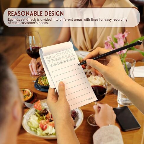 Rcybeo Guest Check Pads (8 Pack), Server Order Pads for Restaurant, Waitress Order Notepad, Food Receipt Book, Waitress Accessories in Saudi Arabia