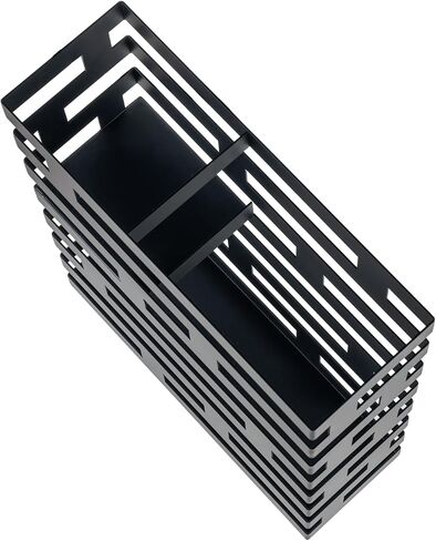 MyGift 17 Inch Freestanding Entryway Umbrella Rack or Cane Holder with Shelf for Small Umbrellas in Decorative Modern Matte Black Metal Geometric Cutout Design in Saudi Arabia