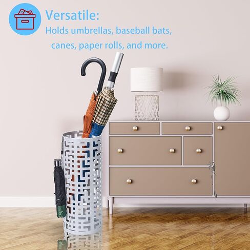 حامل مظلة للمدخل، حامل مظلة معدني دائري قائم بذاته، صندوق تنظيم مظلة مجموعة المطر لمقهى المكتب المنزلي، يحمل 6-7 مظلات، 16 × 6.5 بوصة in Kuwait