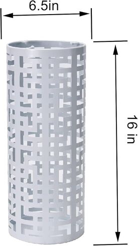 حامل مظلة للمدخل، حامل مظلة معدني دائري قائم بذاته، صندوق تنظيم مظلة مجموعة المطر لمقهى المكتب المنزلي، يحمل 6-7 مظلات، 16 × 6.5 بوصة in Kuwait