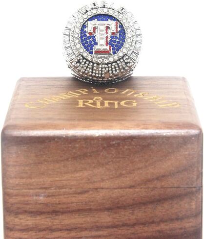5 # SEAGER Perfect 2023 TEX World Replica Champions Ring مع صندوق خشبي فاخر من الجوز الأسود هدايا للنساء والرجال والأطفال والأولاد والآباء in Kuwait
