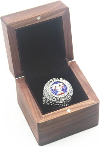 5 # SEAGER Perfect 2023 TEX World Replica Champions Ring مع صندوق خشبي فاخر من الجوز الأسود هدايا للنساء والرجال والأطفال والأولاد والآباء in Kuwait