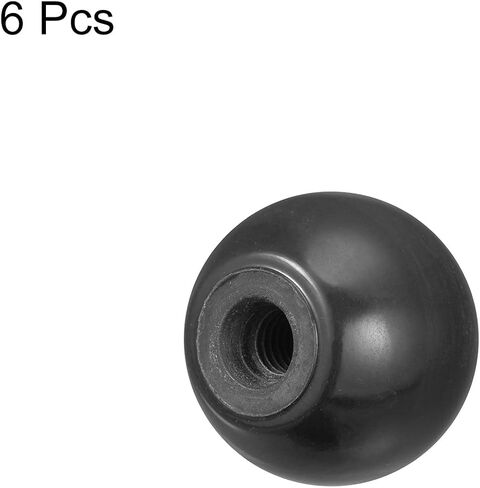 uxcell 6Pcs Threaded Ball Knobs, M6 Female Thread Thermoset Ball Knob 0.98'' Dia Black Round Operation Ball Handles Embedded Threaded Knob for Machine Handle Tool Replacement in Saudi Arabia