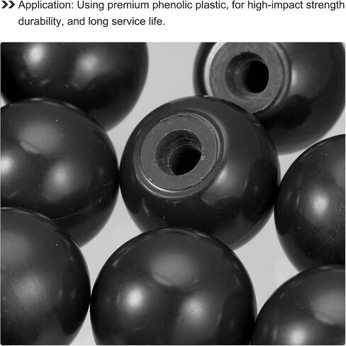 uxcell 6Pcs Threaded Ball Knobs, M6 Female Thread Thermoset Ball Knob 0.98'' Dia Black Round Operation Ball Handles Embedded Threaded Knob for Machine Handle Tool Replacement in Saudi Arabia