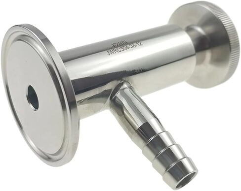 صمام أخذ العينات الصحي بمشبك ثلاثي سريع مقاس 1.5 بوصة مع صنبور مخرج شائك مستقيم لخرطوم القطر الداخلي 1/2 بوصة صمام عينة برغي إبهام دائري مانع للتسرب EPDM in Kuwait