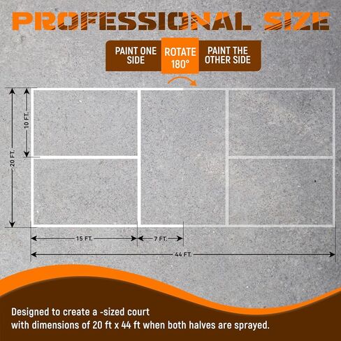 استنسل ملعب Pickleball، خطوط محكمة Pickleball من الورق المقوى قابلة لإعادة الاستخدام، سهلة الإعداد مع تعليمات واضحة، مجموعة علامات المحكمة ذات الحجم الاحترافي للممر والفناء الخلفي والحدائق in Kuwait